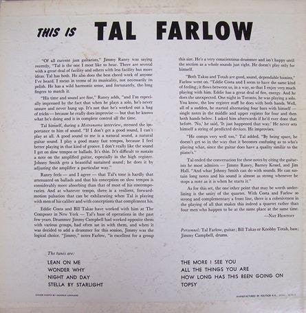 Tal Farlow - This Is Tal Farlow (Vinyl, LP, Mono) Very Good Plus (VG+) / Very Good (VG)