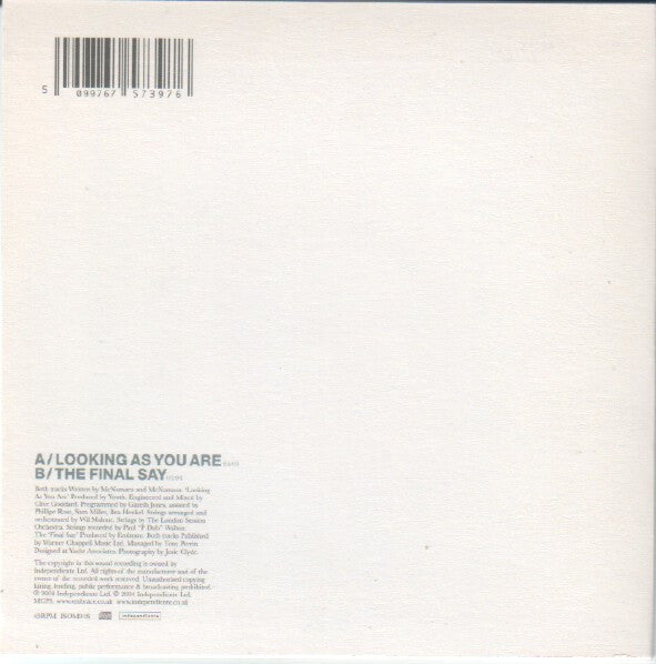 Embrace - Looking As You Are (Vinyl, 7", 45 RPM, Single, Limited Edition) Very Good Plus (VG+) / Very Good Plus (VG+)