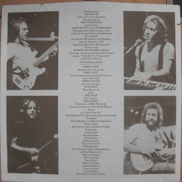 Cate Bros. Band - The Cate Bros. Band (Vinyl, LP, Album, Stereo) Good Plus (G+) / Very Good (VG)