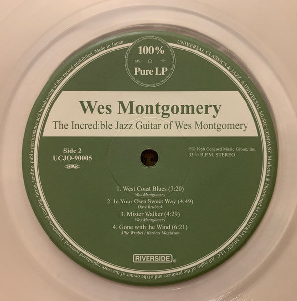 Wes Montgomery - The Incredible Jazz Guitar Of Wes Montgomery (Vinyl, LP, Album, Reissue) Very Good Plus (VG+) / Very Good Plus (VG+)