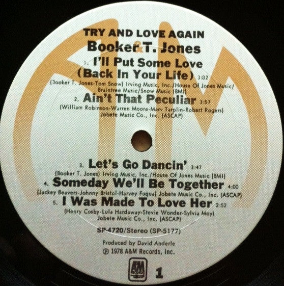 Booker T. Jones - Try And Love Again (Vinyl, LP, Album) Very Good Plus (VG+) / Very Good (VG)