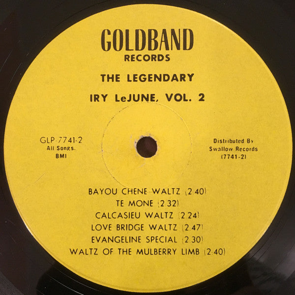 Iry Lejeune - The Legendary Iry LeJune Vol. 2 (Vinyl, LP, Compilation) Very Good Plus (VG+) / Very Good Plus (VG+)