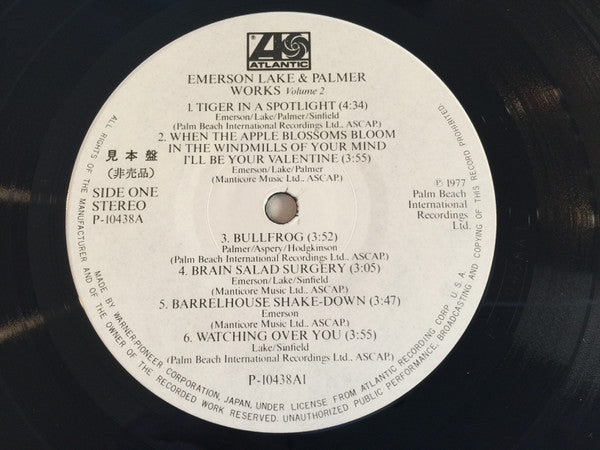 Emerson, Lake & Palmer - Works Volume 2 (Vinyl, LP, Album, Promo) Very Good Plus (VG+) / Very Good (VG)