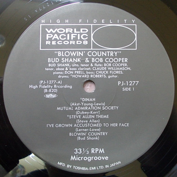 Bud Shank - Blowin' Country (Vinyl, LP, Album, Reissue, Mono) Near Mint (NM or M-) / Very Good Plus (VG+)