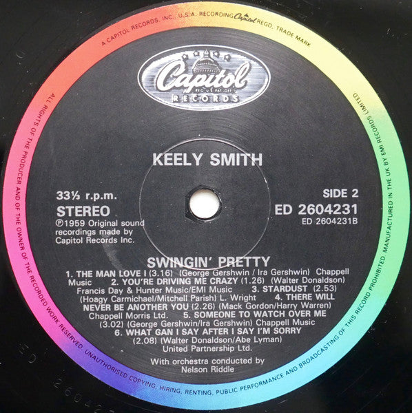 Keely Smith - Swingin' Pretty (Vinyl, LP, Album, Reissue, Stereo) Very Good Plus (VG+) / Very Good (VG)