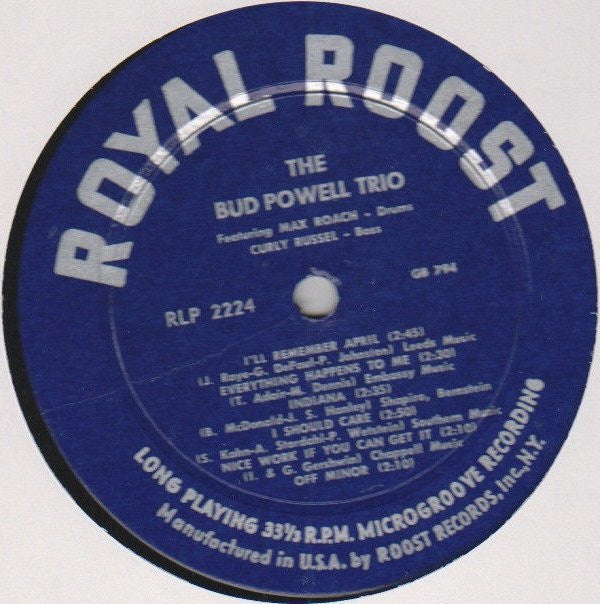 The Bud Powell Trio - Bud (Vinyl, LP, Album, Compilation, Mono) Good Plus (G+) / Good Plus (G+)
