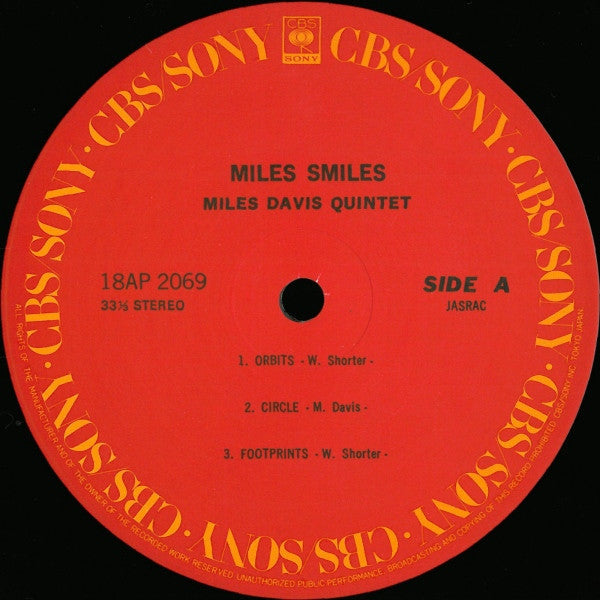The Miles Davis Quintet - Miles Smiles (Vinyl, LP, Album, Reissue, Stereo) Very Good (VG) / Very Good Plus (VG+)