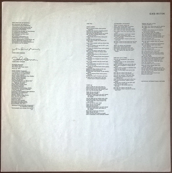John Lennon - Mind Games (Vinyl, LP, Album, Reissue, Stereo)