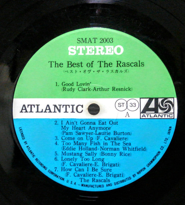 The Rascals - The Best Of The Rascals (Vinyl, LP, Compilation, Stereo) Very Good (VG) / Very Good (VG)