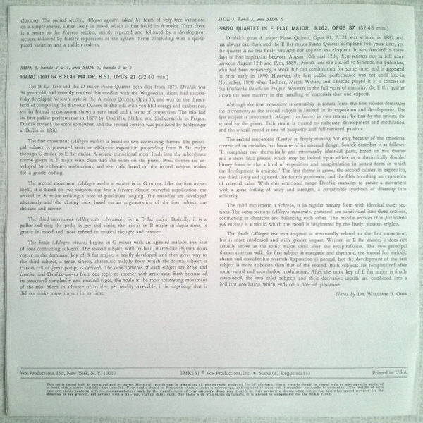 Antonín Dvořák - Chamber Music Vol. IV (3xVinyl, LP, Album, Stereo) Very Good (VG) / Very Good (VG)
