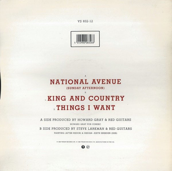 Red Guitars - National Avenue (Sunday Afternoon) (Vinyl, 12", 45 RPM) Very Good Plus (VG+) / Very Good (VG)