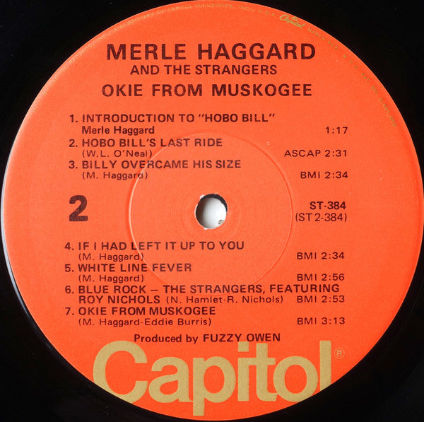 Merle Haggard - Okie From Muskogee (Recorded "Live" In Muskogee, Oklahoma) (Vinyl, LP, Album, Reissue) Good Plus (G+) / Very Good (VG)