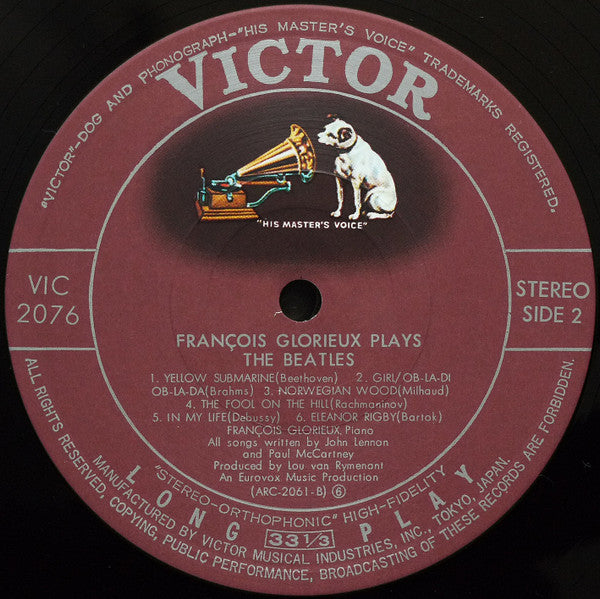 François Glorieux - François Glorieux Plays The Beatles (Vinyl, LP, Album, Stereo) Very Good Plus (VG+) / Very Good Plus (VG+)