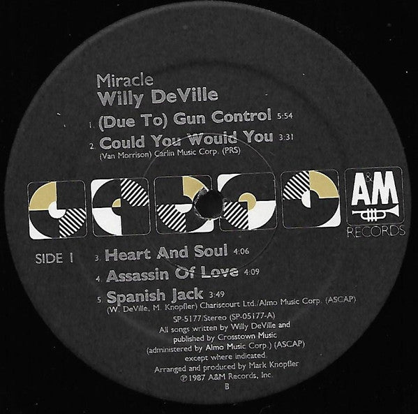 Willy DeVille - Miracle (Vinyl, LP, Album) Very Good (VG) / Very Good Plus (VG+)