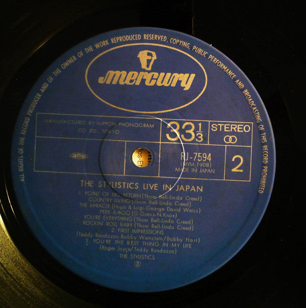 The Stylistics - Live In Japan (Vinyl, LP, Album, Numbered) Very Good Plus (VG+) / Very Good Plus (VG+)