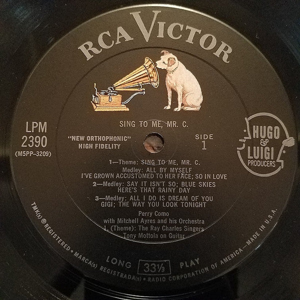 Perry Como - Sing To Me, Mr. C. (Vinyl, LP, Album, Mono) Very Good Plus (VG+) / Very Good (VG)