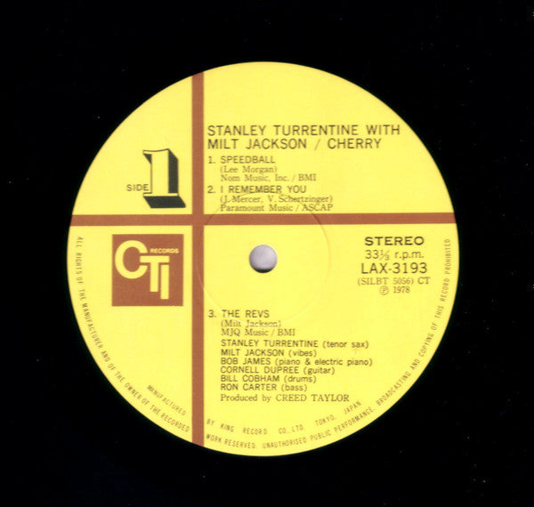 Stanley Turrentine - Cherry (Vinyl, LP, Album, Stereo) Very Good (VG) / Very Good (VG)
