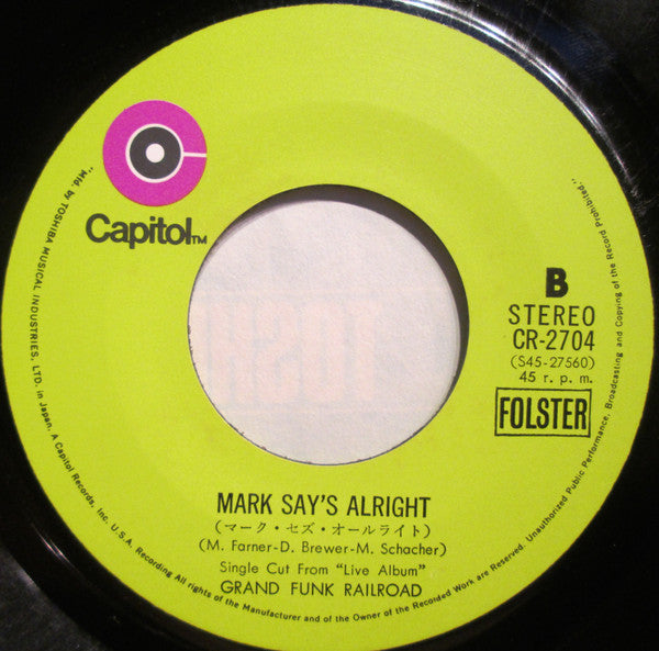 Grand Funk Railroad - アー・ユー・レディ = Are You Ready / マーク・セズ・オールライト = M...
