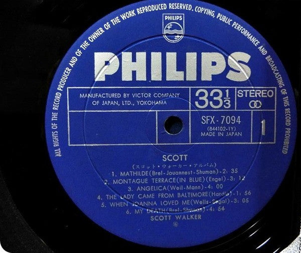 Scott Walker - Scott = Scott Walker Album (Vinyl, LP, Album, Stereo) Very Good (VG) / Good Plus (G+)