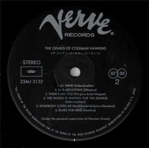 Coleman Hawkins - The Genius Of Coleman Hawkins (Vinyl, LP, Album, ...