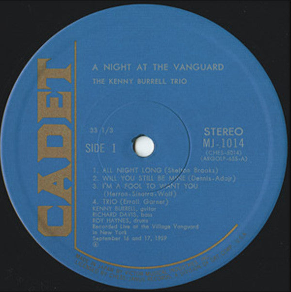 The Kenny Burrell Trio - A Night At The Vanguard (Vinyl, LP, Album,...