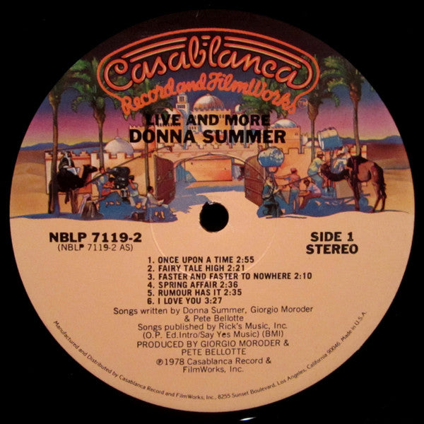 Donna Summer - Live And More (2xVinyl, LP, Album, Stereo) Very Good Plus (VG+) / Very Good (VG)