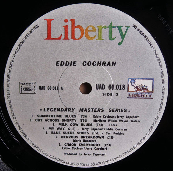 Eddie Cochran - Legendary Masters Series (2xVinyl, LP, Compilation, Mono) Good Plus (G+) / Very Good (VG)