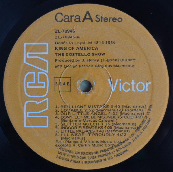 The Costello Show - King Of America (Vinyl, LP, Album) Very Good Plus (VG+) / Very Good Plus (VG+)