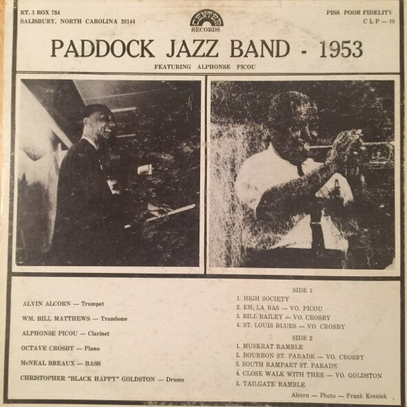 The Paddock Jazz Band - 1953 (Vinyl, LP) Very Good (VG) / Very Good Plus (VG+)