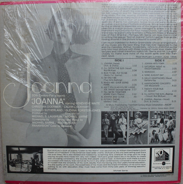 Rod McKuen - Joanna (Vinyl, LP, Stereo) Good Plus (G+) / Very Good (VG)