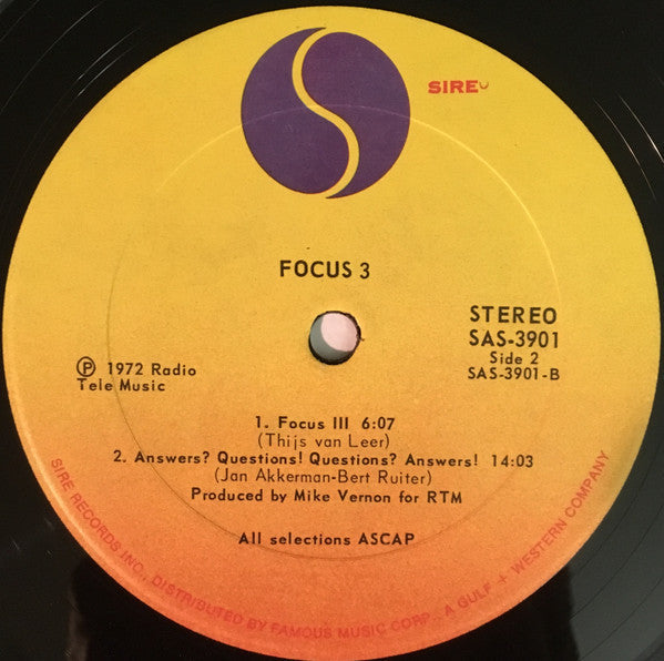 Focus (2) - Focus 3 (2xVinyl, LP, Album) Good Plus (G+) / Good Plus (G+)
