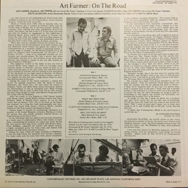 Art Farmer - On The Road (Vinyl, LP, Album) Very Good Plus (VG+) / Very Good Plus (VG+)