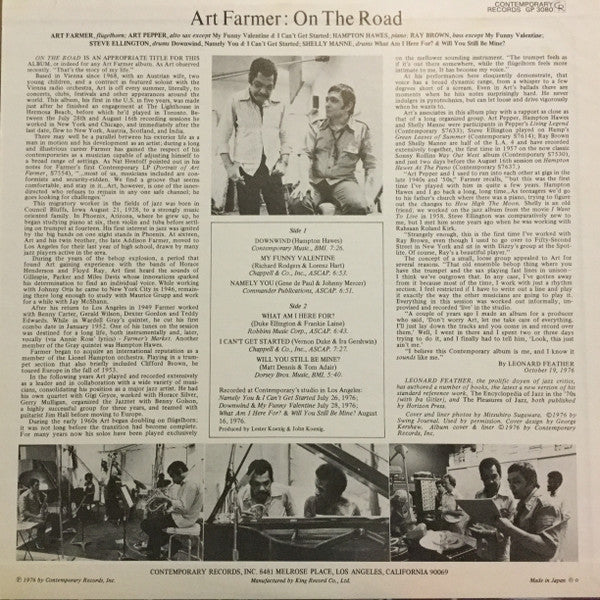 Art Farmer - On The Road (Vinyl, LP, Album) Very Good Plus (VG+) / Very Good (VG)