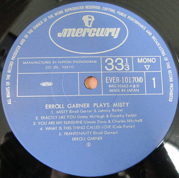 Erroll Garner - Erroll Garner Plays Misty (Vinyl, LP, Album, Reissue, Mono) Very Good Plus (VG+) / Very Good (VG)