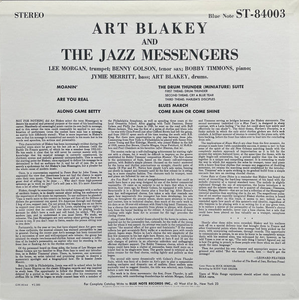 Art Blakey & The Jazz Messengers - Art Blakey And The Jazz Messengers (Vinyl, LP, Album, Reissue, Stereo) Very Good Plus (VG+) / Very Good (VG)