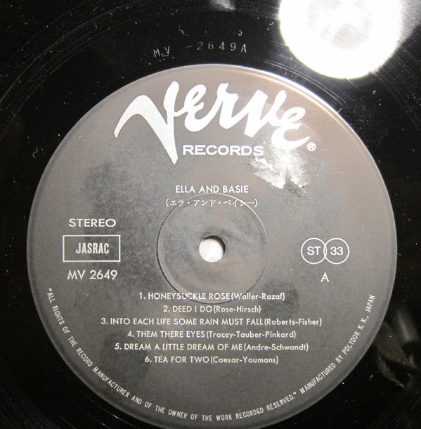Ella Fitzgerald - Ella And Basie! (Vinyl, LP, Album, Reissue, Stereo) Very Good (VG) / Very Good (VG)