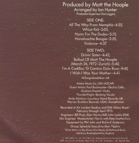 Mott The Hoople - Mott (Vinyl, LP, Album, Reissue) Very Good Plus (VG+) / Very Good Plus (VG+)