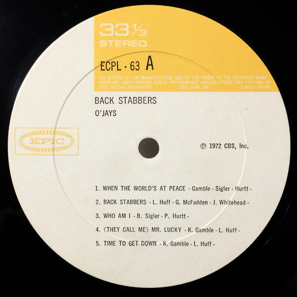 The O'Jays - Back Stabbers (Vinyl, LP, Album, Reissue)