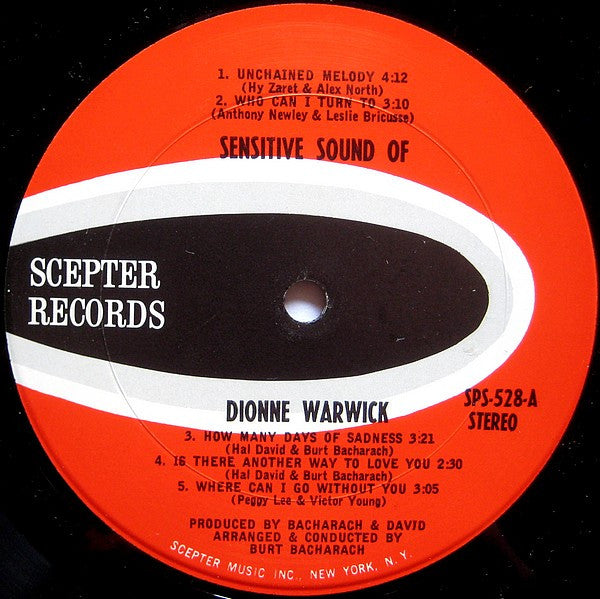 Dionne Warwick - The Sensitive Sound Of Dionne Warwick (Vinyl, LP, Album, Stereo) Good Plus (G+) / Good (G)