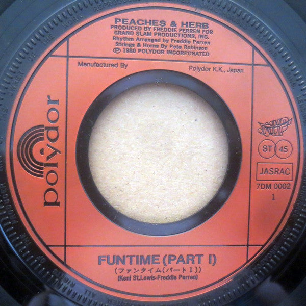 Peaches & Herb - Funtime (Part 1) (Vinyl, 7", 45 RPM, Single) Very Good Plus (VG+) / Very Good Plus (VG+)
