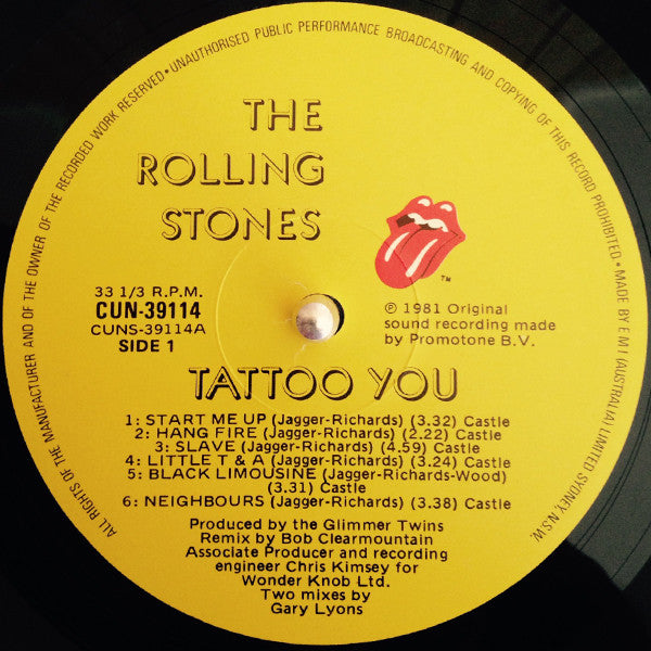 The Rolling Stones - Tattoo You (Vinyl, LP, Album) Good Plus (G+) / Very Good (VG)