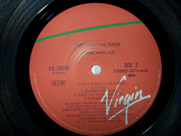 Johnny Hates Jazz - Turn Back The Clock (Vinyl, LP, Album, Promo) Very Good Plus (VG+) / Very Good Plus (VG+)