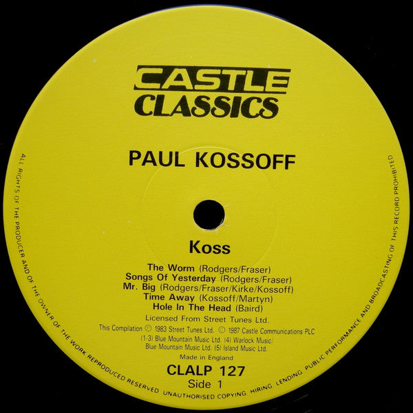 Paul Kossoff - Koss (2xVinyl, LP, Compilation, Reissue) Very Good Plus (VG+) / Very Good Plus (VG+)
