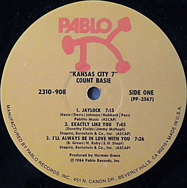 Count Basie - Kansas City 7 (Vinyl, LP, Album) Very Good Plus (VG+) / Very Good Plus (VG+)