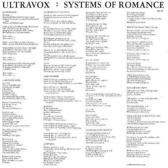 Ultravox - Systems Of Romance (Vinyl, LP, Album, Reissue, Stereo)