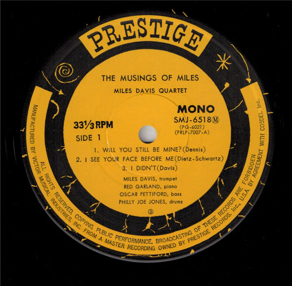 Miles Davis - The Musings Of Miles (Vinyl, LP, Album, Mono, Reissue)