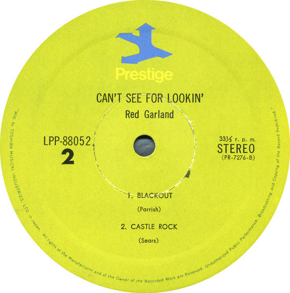 Red Garland - Can't See For Lookin' (Vinyl, LP, Album, Reissue, Stereo) Very Good Plus (VG+) / Very Good Plus (VG+)