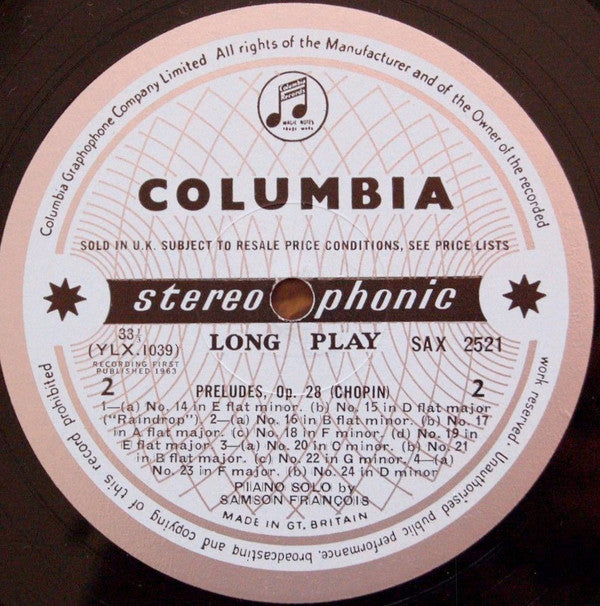 Frédéric Chopin - 24 Preludes (Vinyl, LP, Stereo) Very Good Plus (VG+) / Very Good Plus (VG+)