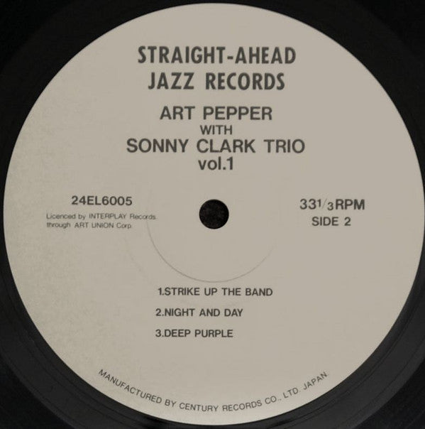 Art Pepper - Art Pepper With Sonny Clark Trio Vol. 1 (Vinyl, LP, Album, Reissue, Mono) Near Mint (NM or M-) / Near Mint (NM or M-)