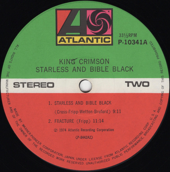 King Crimson - Starless and Bible Black (Vinyl, LP, Album, Reissue, Repress) Very Good Plus (VG+) / Good Plus (G+)